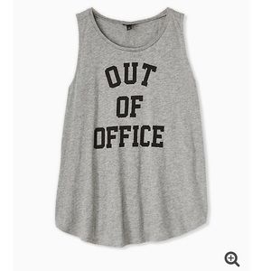 OUT OF OFFICE HEATHER GREY SLUB JERSEY CREW TANK
